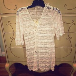 Lace sheer tunic